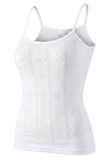 CottonVia 6 Pieces, Jacquard Women's Undershirt, Lilyum, Thin Straps, 100% Co...