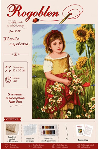 Rogoblen Sewing kit Flowers of Childhood - gobelin set with canvas, black and...
