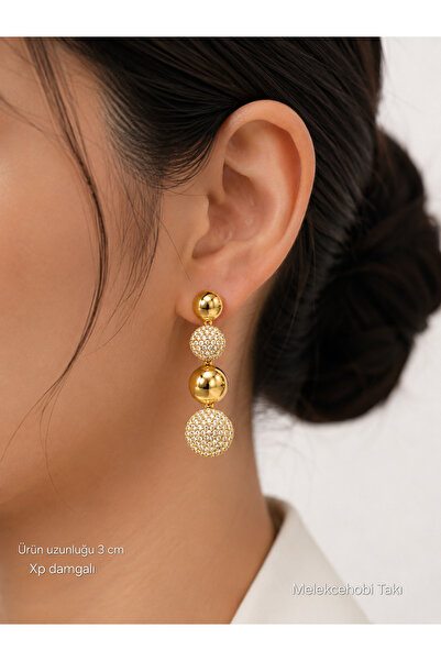 XUPING JEWELRY Top Detaylı Xuping Sallantılı Küpe | 14K Gold Antialerjik Küpe
