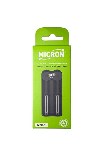 Micron 18650, 21700 Şarj Cİhazı, Lityum İyon Pil Şarj Cihazı 2 Yuvalı Type-C Çıkışlı