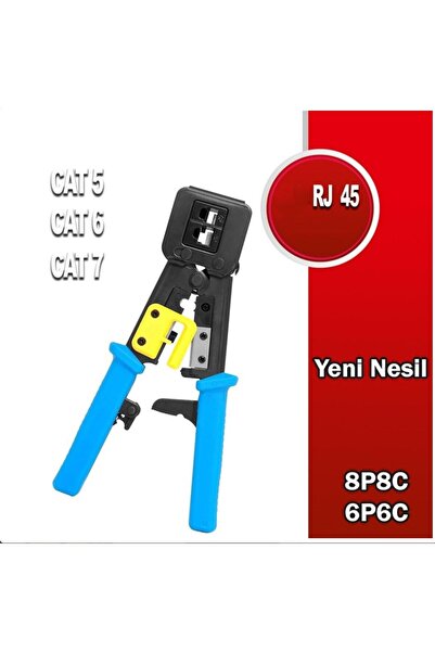 FIRAT HIRDAVAT Yeni Nesil Rj45 Ethernet Konektörü Sıkma Kesme Pensesi