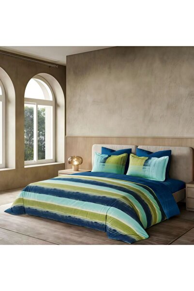 OEM 100% Cotton digital print Duvet Cover Set with Stretchy 6 pieces 2 people...