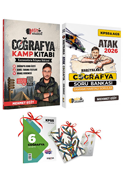 Eğit Akademi 2026 KPSS AGS Mehmet Eğit Coğrafya Kamp Kitabı ve Haritalarla At...