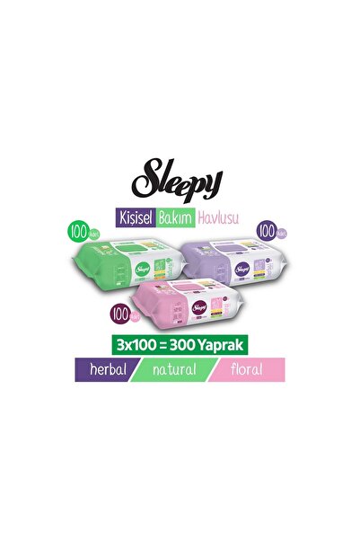 Sleepy Kişisel Bakım Havlusu Karma Paket 3x100 (300 Yaprak)