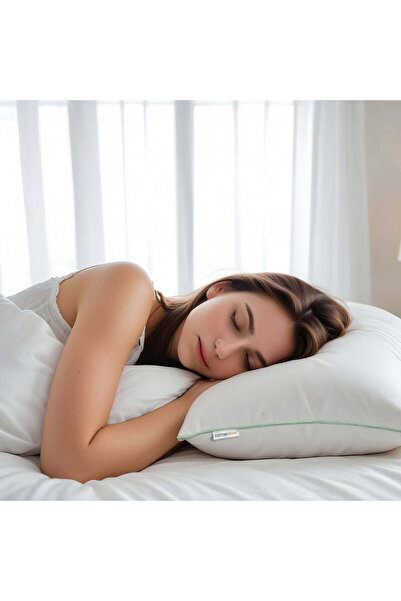 COTTON HOME وسادة محشوة بحرير الخيزران 50×75 سم، عبوة من قطعتين، لون أبيض