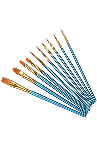 Yıldızan Tamgün Artist Brush Set, 10-Pack Nylon Brush, Painting, Acrylic, Fin...