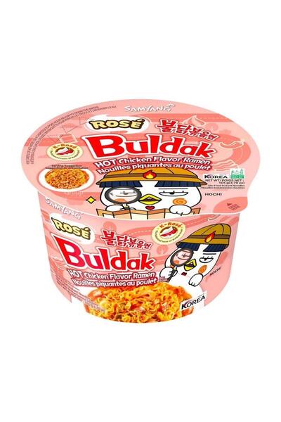 SAMYANG Buldak Rose Flavour Hot Chicken Ramen Noodle Helal Big Bowl, 105g