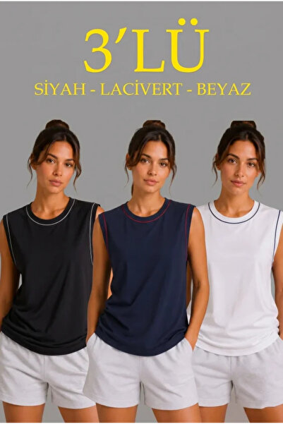 DRESSIFY WOMEN’S FASHION Σετ 3 τεμαχίων Αμάνικα Αθλητικά Φανελάκια Καλοκαιριν...