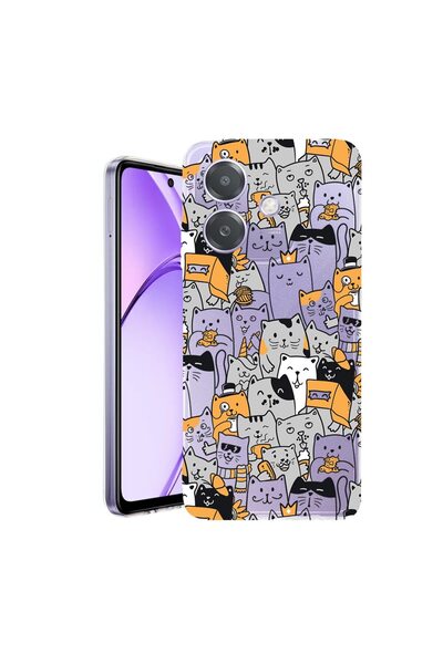 bestcase Husa pentru OPPO A40 / A40M, BestCase¬Æ Clear Silicon 2MM, Cat Patte...