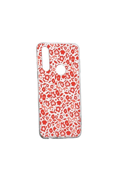 bestcase Калъф с десен на червени цветя, за Motorola Moto G8, устойчив на изн...
