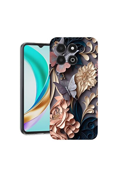bestcase Husă pentru Honor X6b, BestCase® Silicon transparent 2MM, Fluture, A...