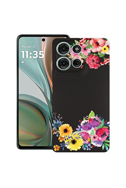 bestcase ¬Æ Husa pentru Motorola Moto G75, Flowers, Slim Silicon 0.8MM, Antis...