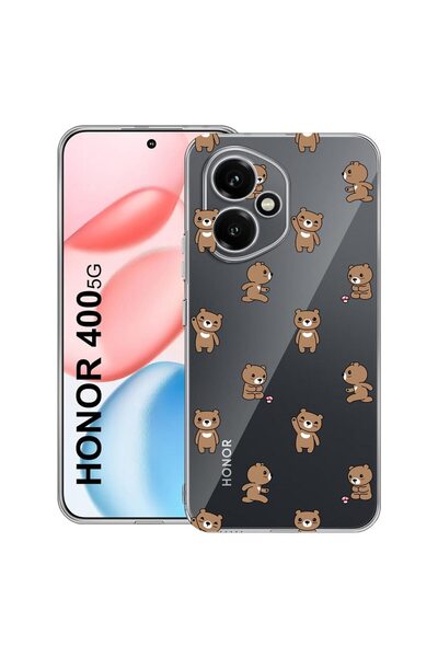 bestcase ¬Æ Husa Clear Silicon pentru Honor 400, Teddy Bear Pattern, 2036423 ...