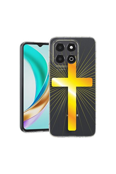 bestcase Husă pentru Honor X6b, BestCase® Silicon transparent 2MM, Cruce auri...