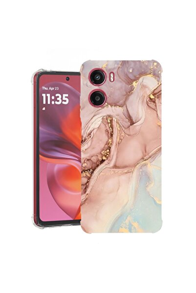 bestcase ¬Æ Husa pentru Motorola Moto G06 cu Design Rose Marble, Anti Shock, ...