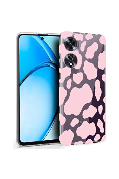 bestcase Husă pentru OPPO A60 4G, Silicon transparent 2MM, Design Vacă Roz, A...