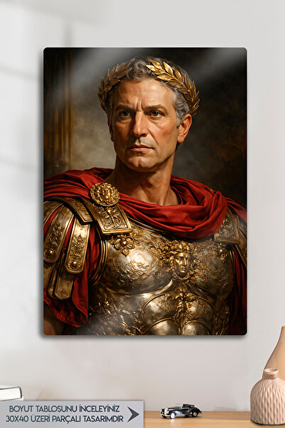 DekorHane Roman Emperor Caesar Augustus Ancient Portrait Design Metal Paintin...