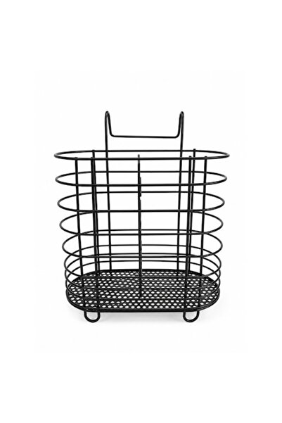 OEM Metal cutlery holder, ideal for the kitchen, 13.5 x 8.5 x 14.5 cm, black