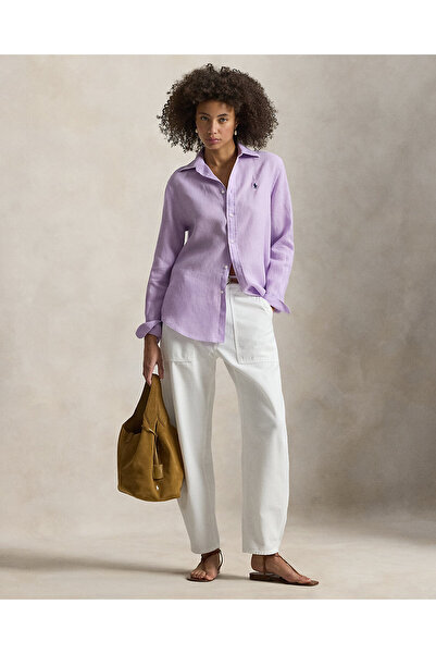 Ralph Lauren Black Label Pony İşlemeli Özel Kesim Keten Gömlek. 100044088.