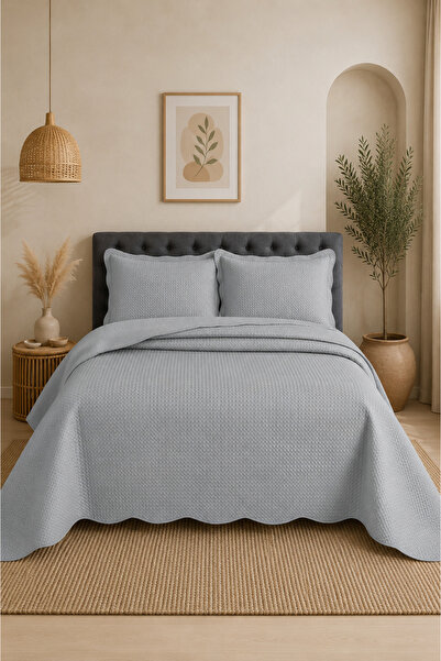 Bikaya Home Velvet Double Bedspread Set |   250X260 cm |   Elegant & Modern D...