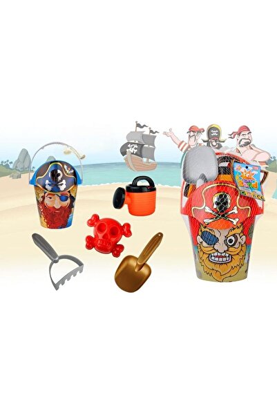 fitto Pirate-themed sand toy set plastic with bucket, shovel, watering can, a...