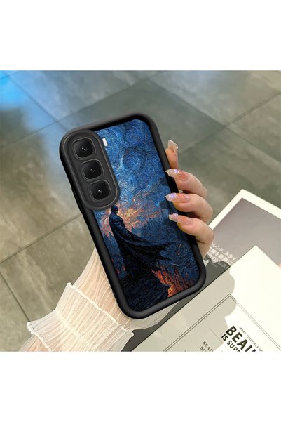 ucuc Infinix Hot 60I Compatible Black Silicone Case with Shockproof Camera Pr...