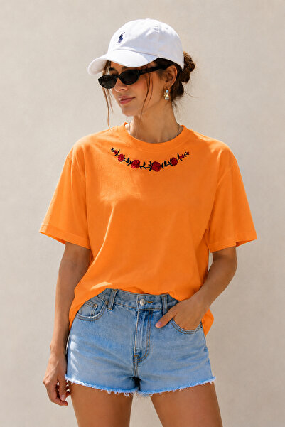 ArtYus Tricou oversize unisex cu imprimeu detaliat cu guler trandafir – Trico...