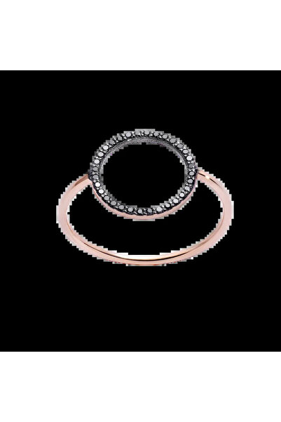 Lisa&Co. Inel Aur Circle of Life - Black Diamonds 52 mm / Aur roz / Diamant n...