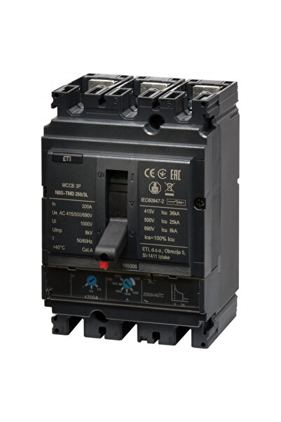 Eti circuit breaker in car nbs-tmd 250/3l 200A 3P 004673071