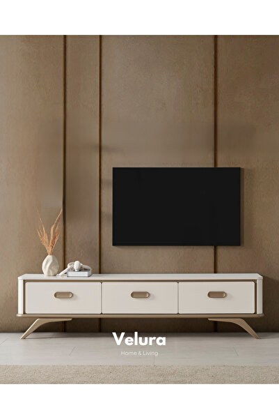Velura Home & Living Nova Tv Ünitesi - Krem (Sadece Alt Blok)