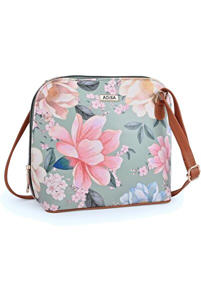 Generic ADISA Synthetic Leather Floral Print Crossbody Bag for Girls and Wome...