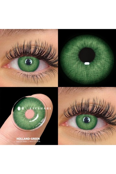 EYESSTORE HOLLAND GREEN Doğal Görünümlü Yeşil Tonda Göz Lensi 12 ay kullanım ...