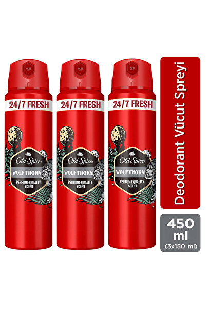 Old Spice Wolfthorn Erkek Sprey Vücut Deodorantı 150 ml x3