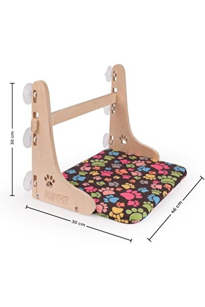 Yıldızan srdshop Gobypet Güçlü Vantuzlu Kedi Cam Yatağı, Asılan Ahşap Kedi Ya...