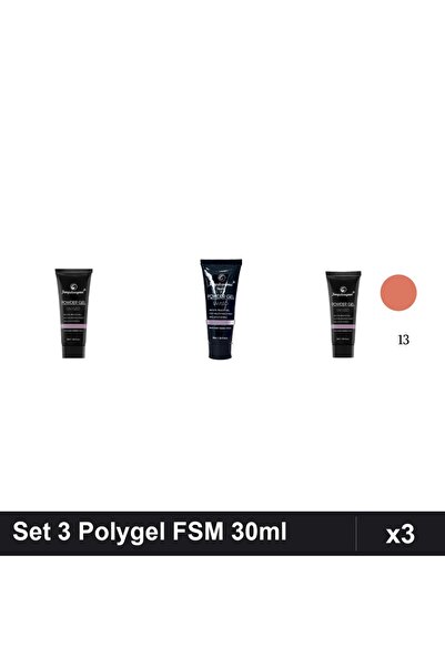 FSM Set 3 Polygel 30ml - Nr.01 Clear, Nr.22, Nr.13 - Constructie Unghii