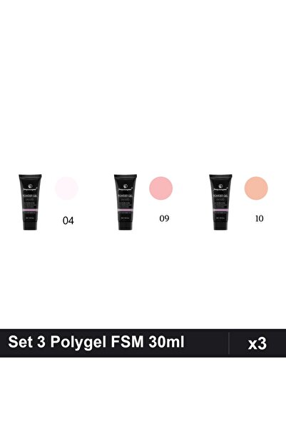 FSM Set 3 Polygel 30ml - Nr.04, Nr.09, Nr.10 - Constructie Unghii