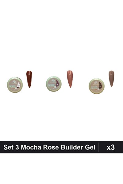 global fashion Set 3 Mocha Rose Builder Gel 15g - Nr.09, Nr.08, Nr.03