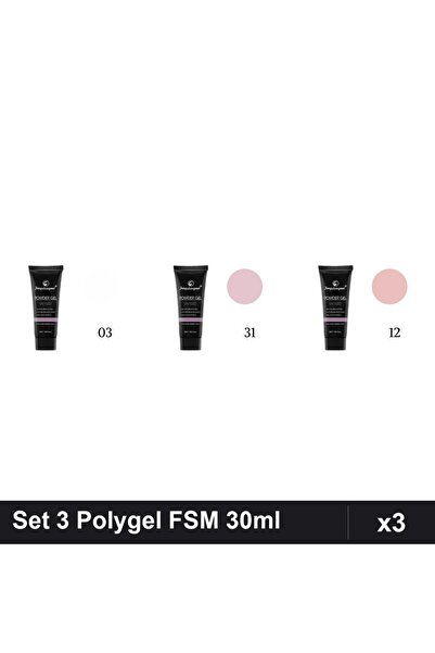 FSM Set 3 Polygel 30ml - Nr.03, Nr.31, Nr.12 - Constructie Unghii