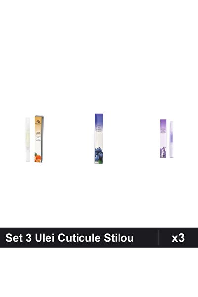 NAİLS Set 3 Ulei Cuticule Tip Stilou - Portocala, Blueberries, Lavanda