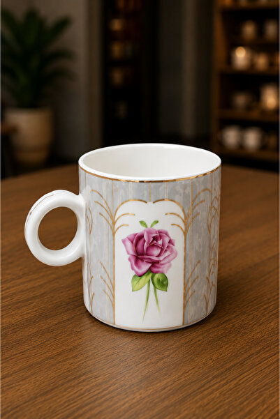 RUBİ PORSELEN Rose Patterned Porcelain Mug 200 ml