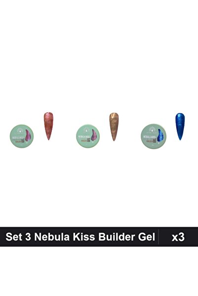 global fashion Set 3 Nebula Kiss Builder Gel 15g - Nr.04, Nr.07, Nr.16