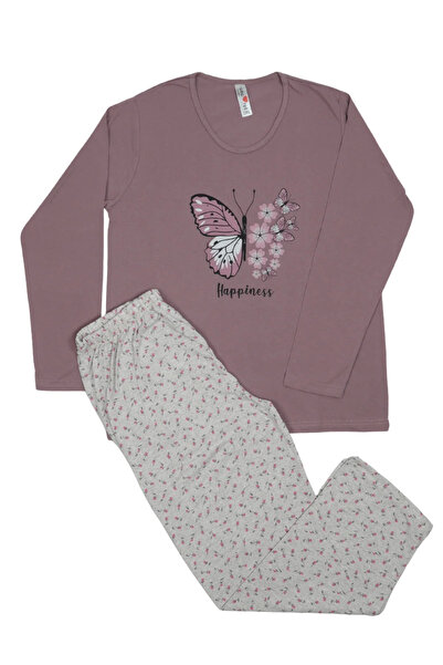 Serena Pijama damă din bumbac mânecă lungă și pantaloni lungi MARO
