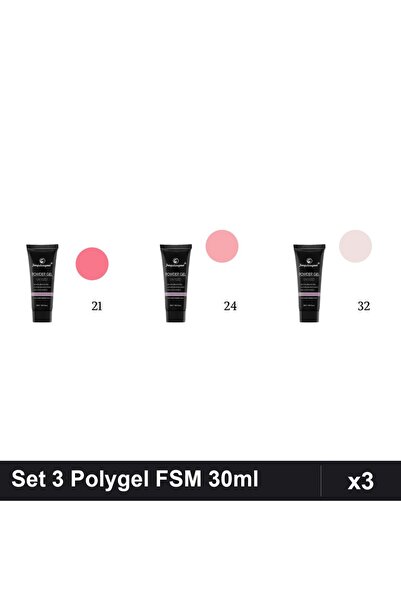 FSM Set 3 Polygel 30ml - Nr.21, Nr.24, Nr.32 - Construcție Unghii