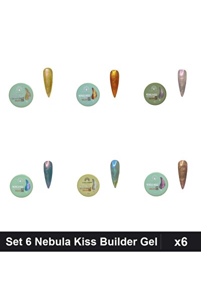 global fashion Set 6 Nebula Kiss Builder Gel 15g - Nr.01 Nr.02 Nr.03 Nr.04 Nr...