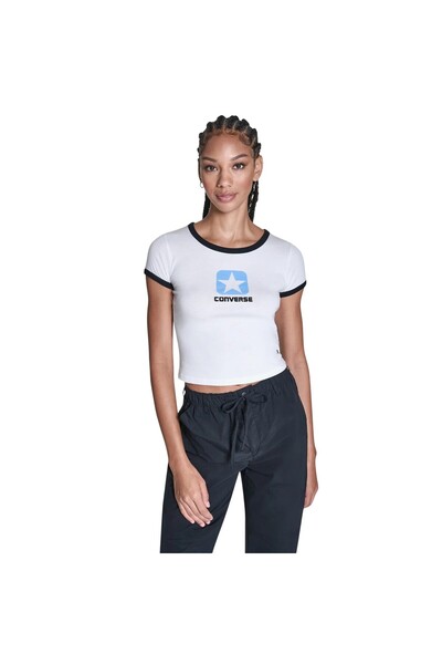 Converse Tricou alb Box Star Ringer pentru femei