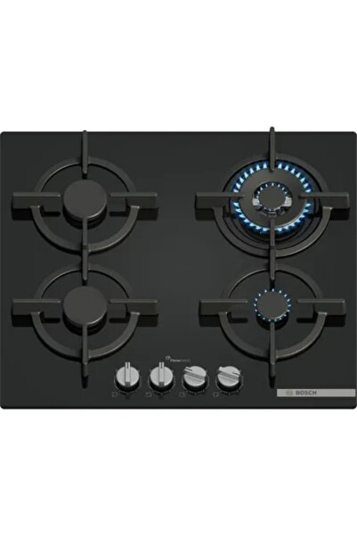 Bosch Plită încorporabilă pe gaz cu 4 arzătoare, 60 cm, Negru, Aprindere elec...