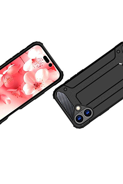 Hurtel Husă Hibridă Tip Armură pentru iPhone 16 Plus - Negru