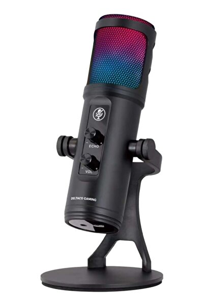 DELTACO Gaming RGB Streaming Mikrofon schwarz