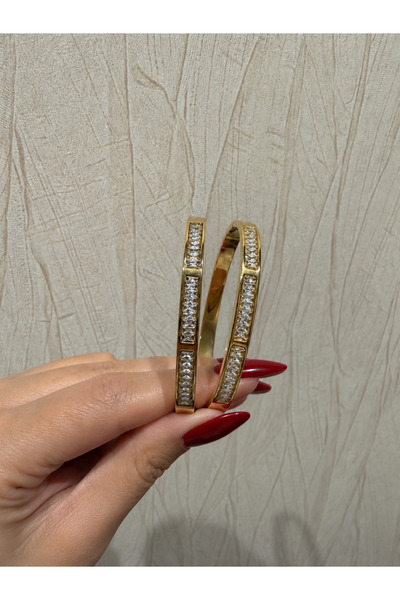 ZEHRİNG Taşlı Gold Kelepçe