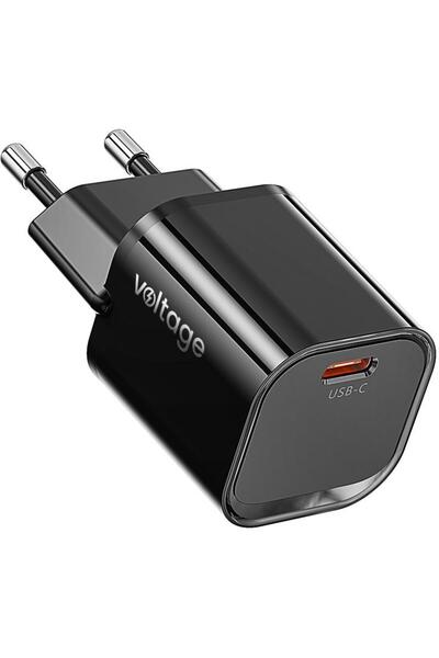 Voltage Încărcător de rețea GaN Mini 20W PD 3.0 QC 3.0 USB-C negru